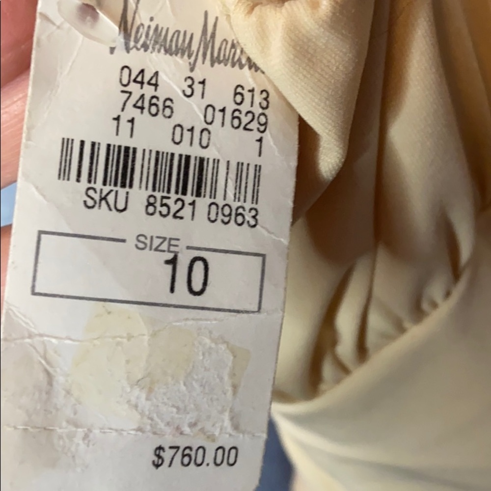 NWT Vera Wang Cream one shoulder jersey dress - Picture 5 of 6
